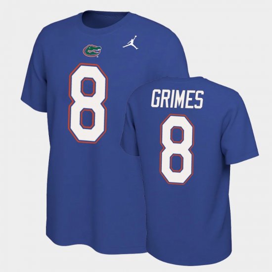 #8 Trevon Grimes Name and Number Florida Name & Number Retro Men Royal T-Shirt 628729-747