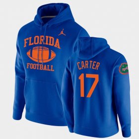 #17 Zachary Carter Retro Football Florida Pullover Men Royal Hoodie 167406-268